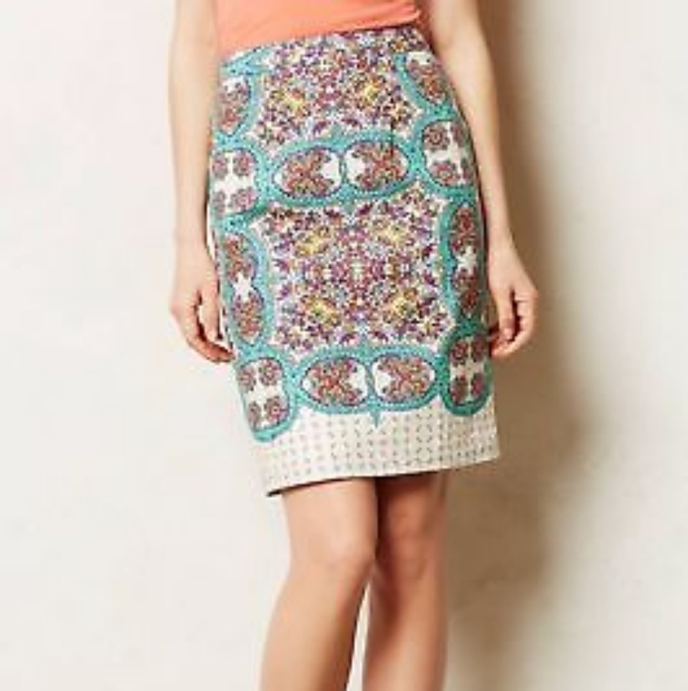 Anthropologie Maeve Manolya Linen Pencil Skirt